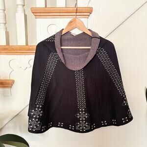 Max Studio Black Knit Skirt Geometric Pattern Rayon Blend Size M/L